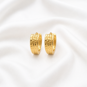 Pendientes de Aros Textura Dorada