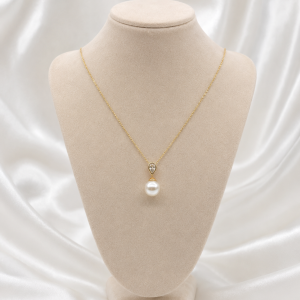 Collar Plata Perla Gota