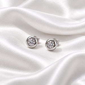 Pendientes de Oro Blanco y Circonita.